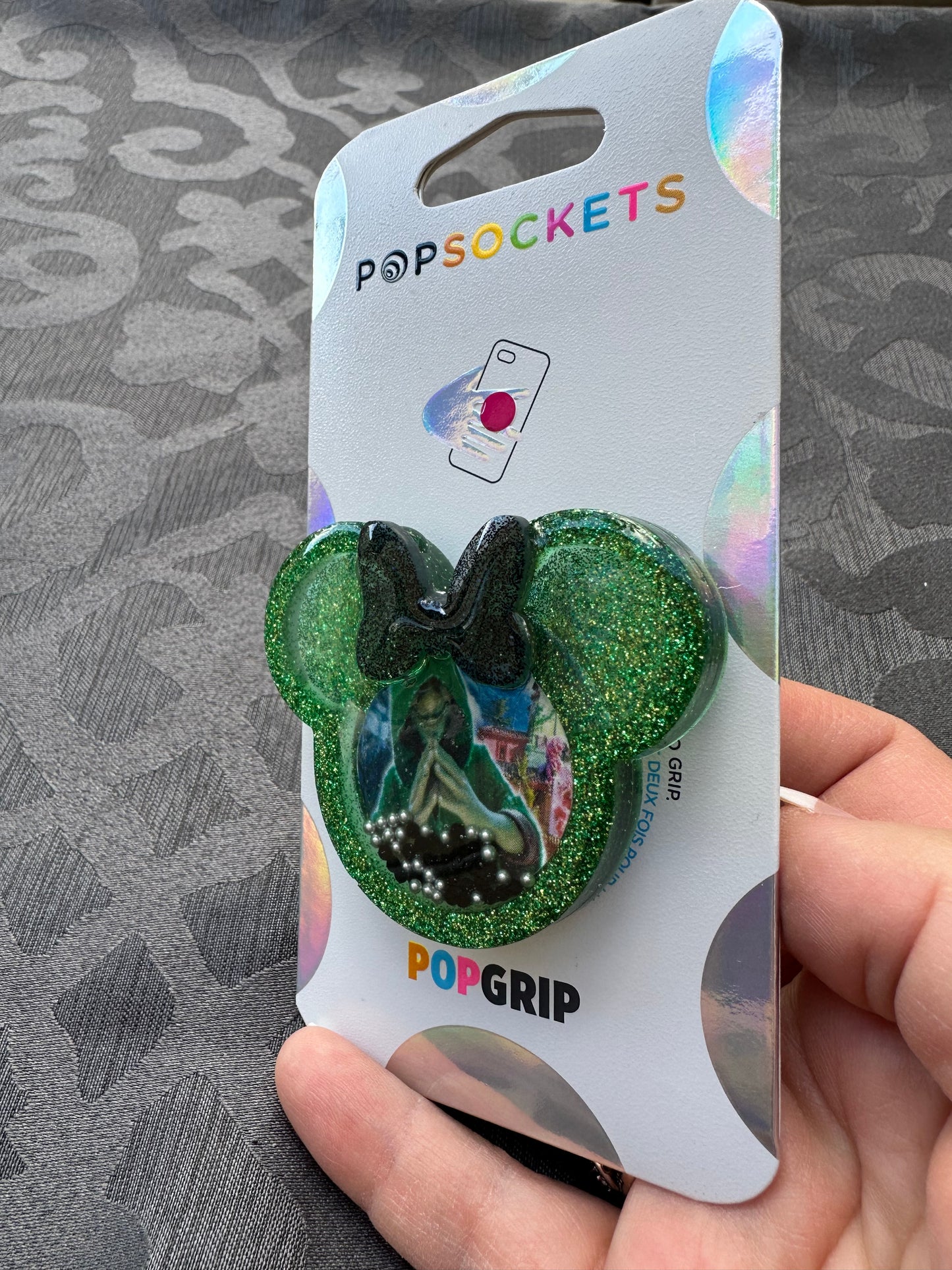 We don’t talk about Bruno mouse w/Bow Shaker Phone Grip-Green