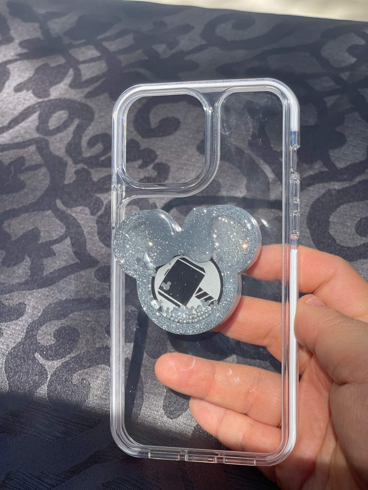 Thor Mouse w/bow Shaker Phone Grip-Silver