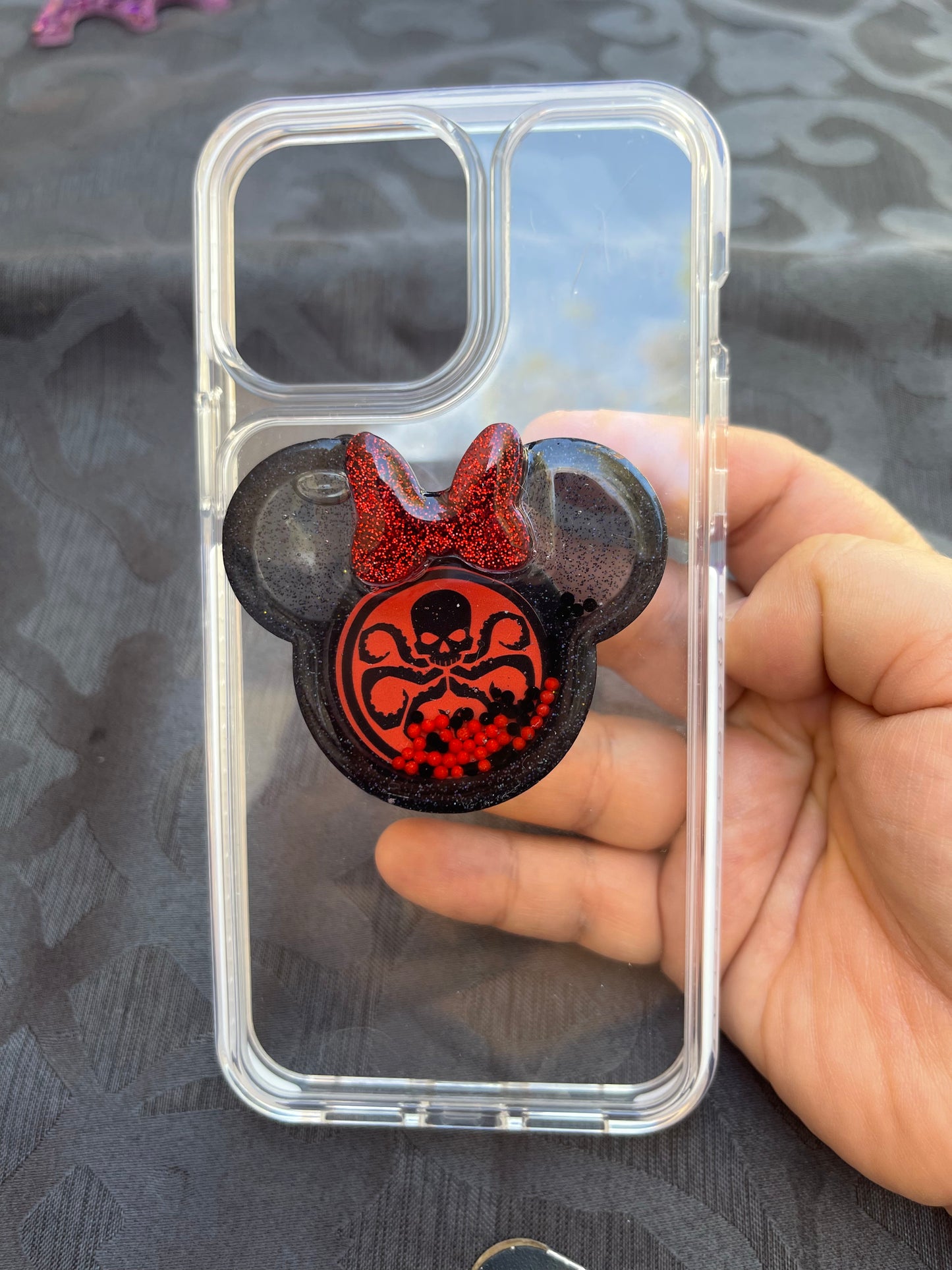 Hydra Mouse w/bow Shaker Phone Grip-Black