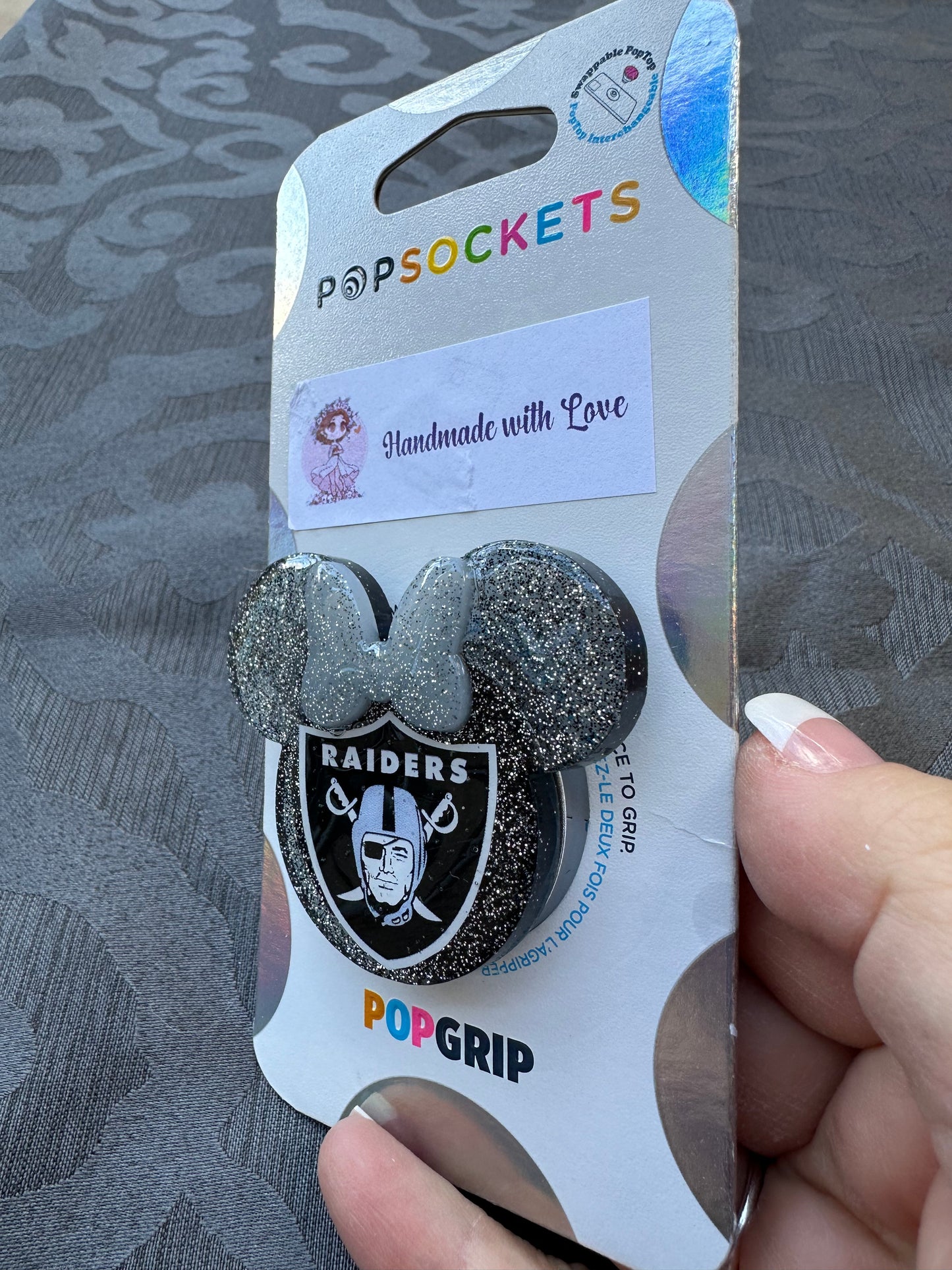 Raiders Mouse Phone Grip-Black