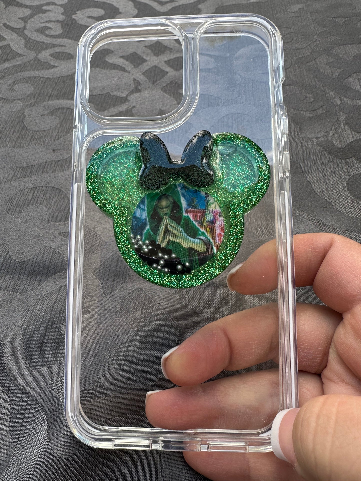 We don’t talk about Bruno mouse w/Bow Shaker Phone Grip-Green