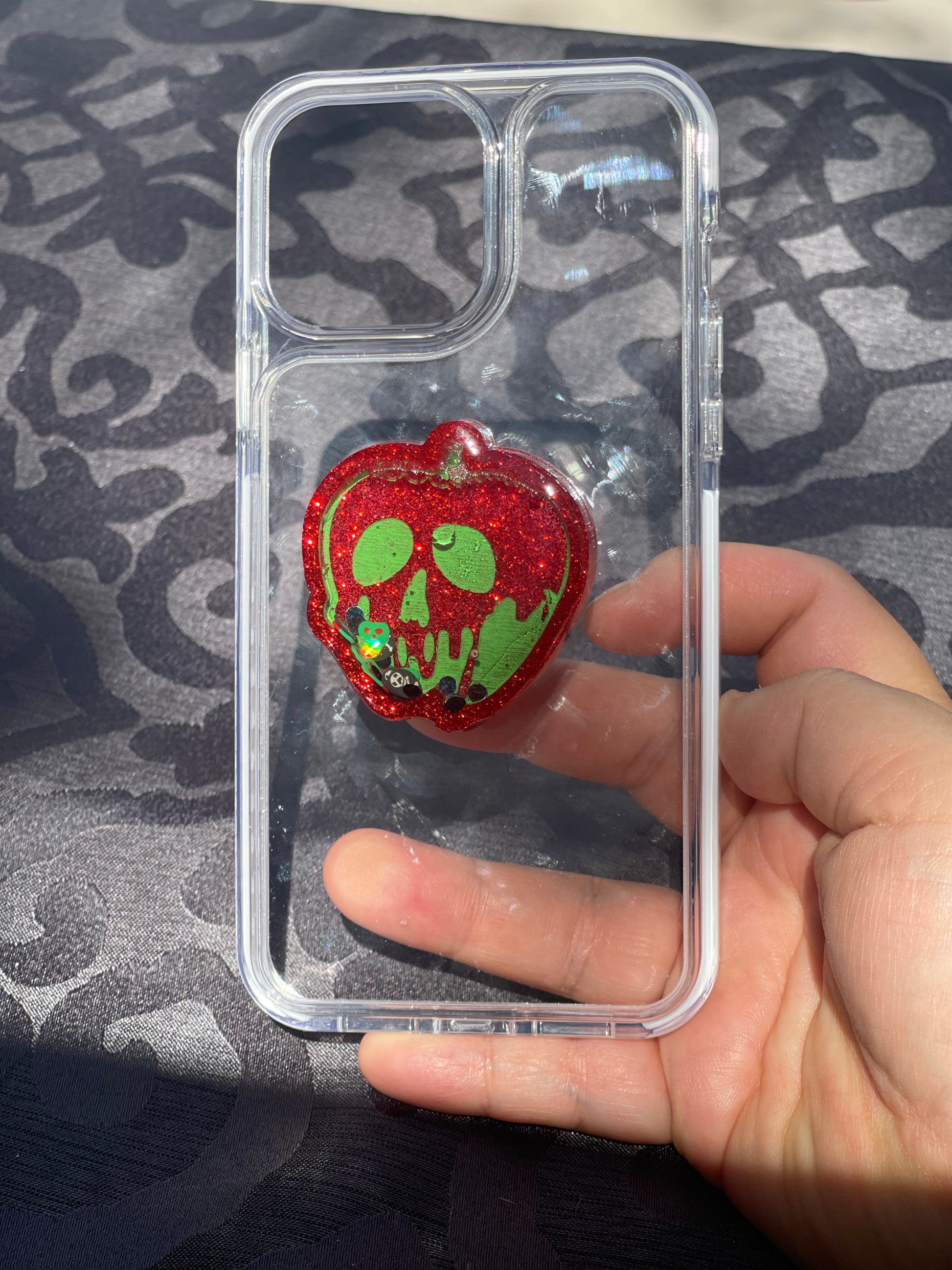 Poison Apple Shaker Phone Grip- Red – Enchanting Lily Designs Poison Apple Shaker Phone Grip- Red – Enchanting Lily Designs