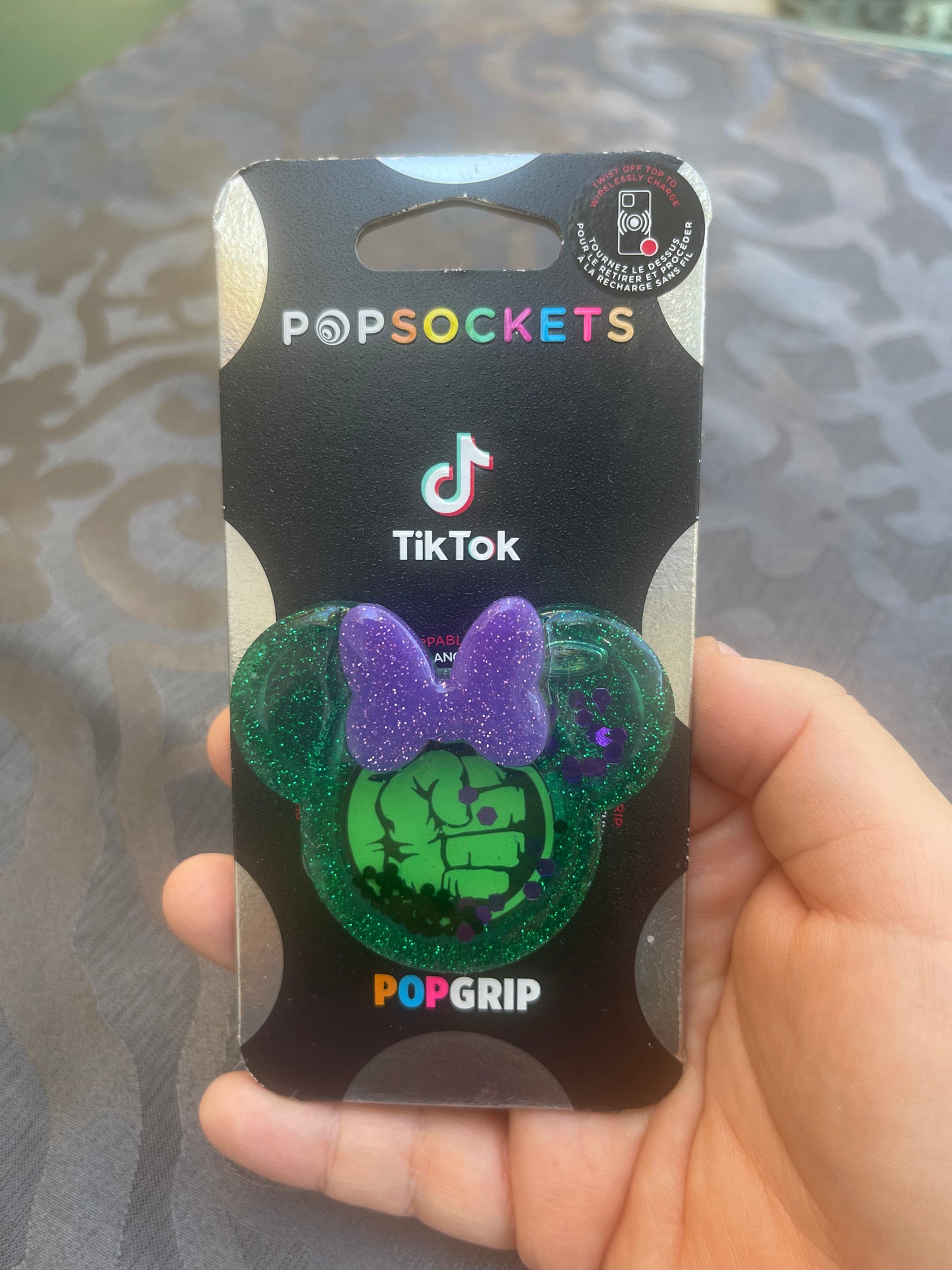 Hulk Mouse w/bow Shaker Phone Grip-Green