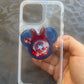 Captain America Mouse w/bow Shaker Phone Grip-Blue