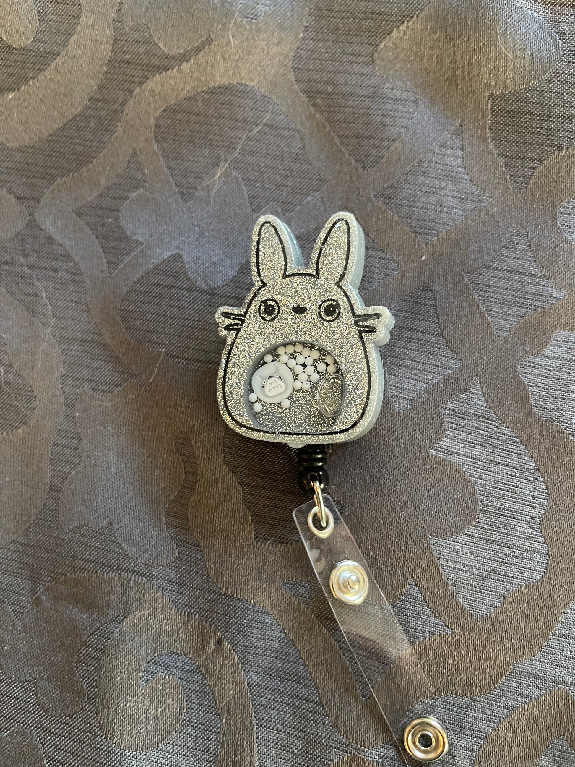Totoro Shaker Badge Reel- Silver
