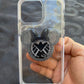 Shield Mouse w/bow Shaker Phone Grip-Dark Grey