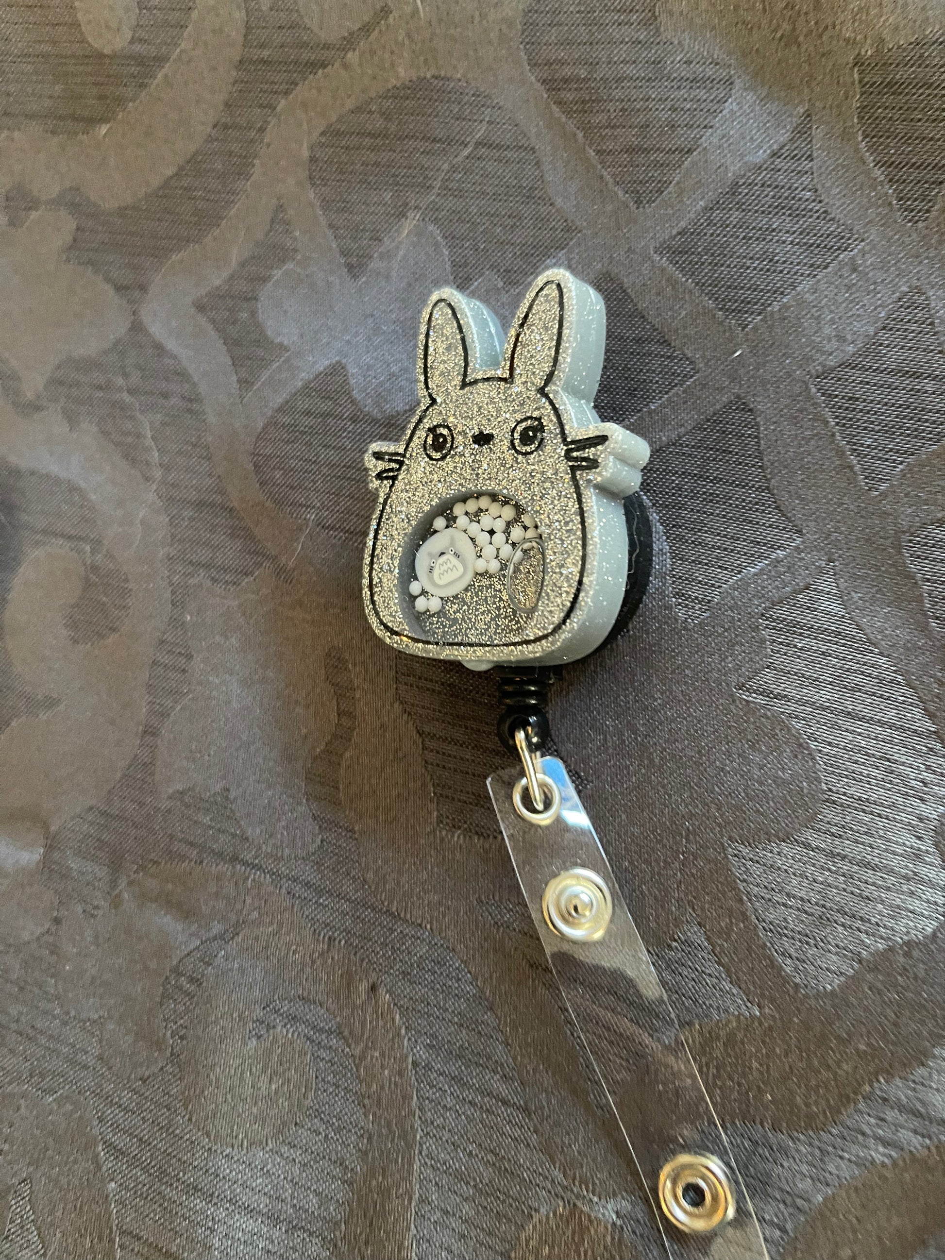 Totoro Shaker Badge Reel- Silver