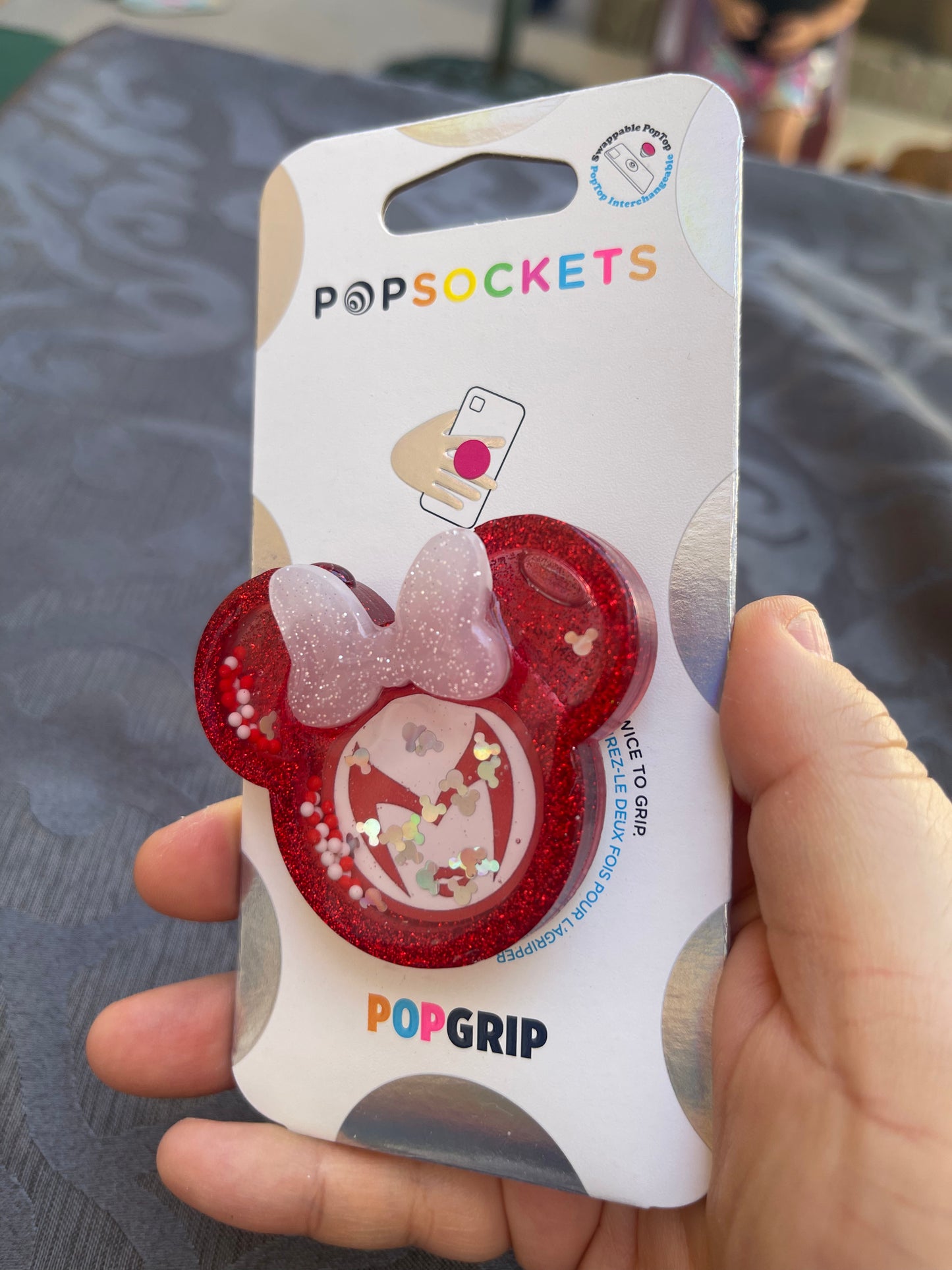 Scarlet Witch Mouse w/bow Shaker Phone Grip-Dark Red